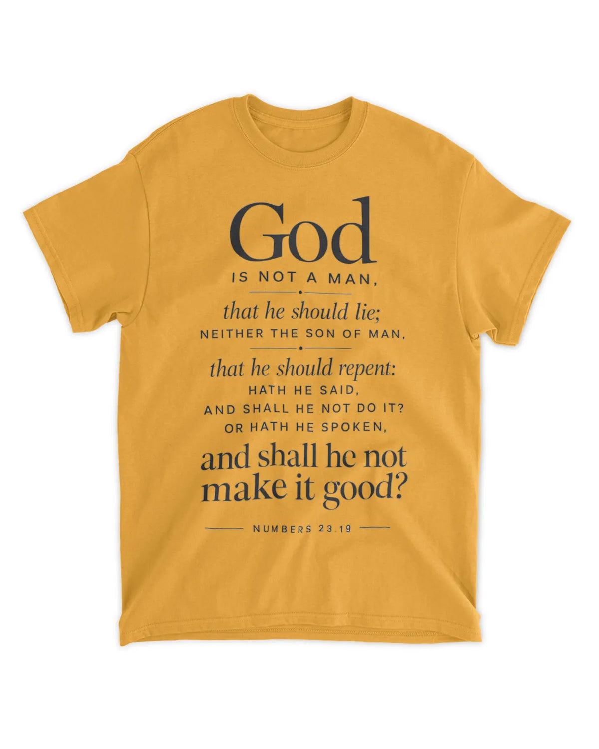 Numbers 23:19 T-Shirt Minimalist / Typography Tee v4