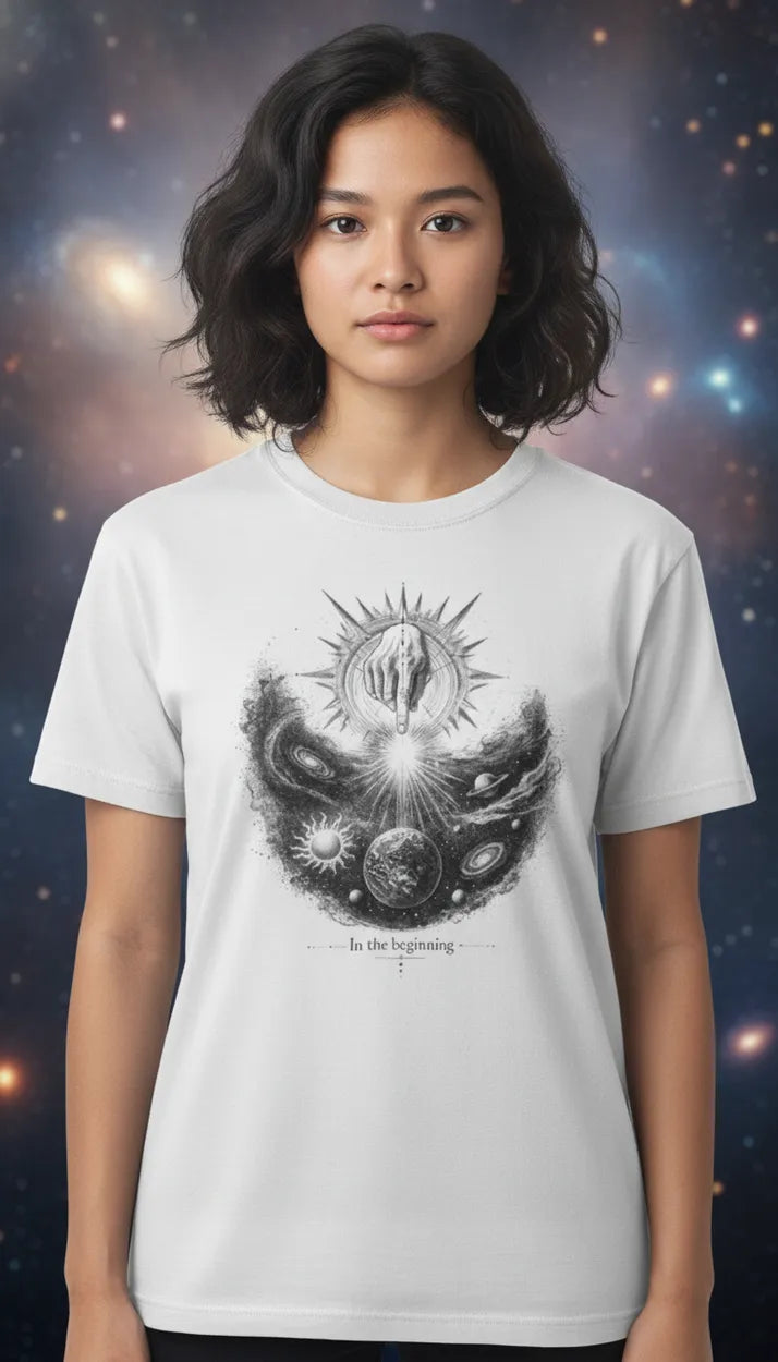 Genesis 1:1 T-Shirt In The Beginning Hand Drawn Tee