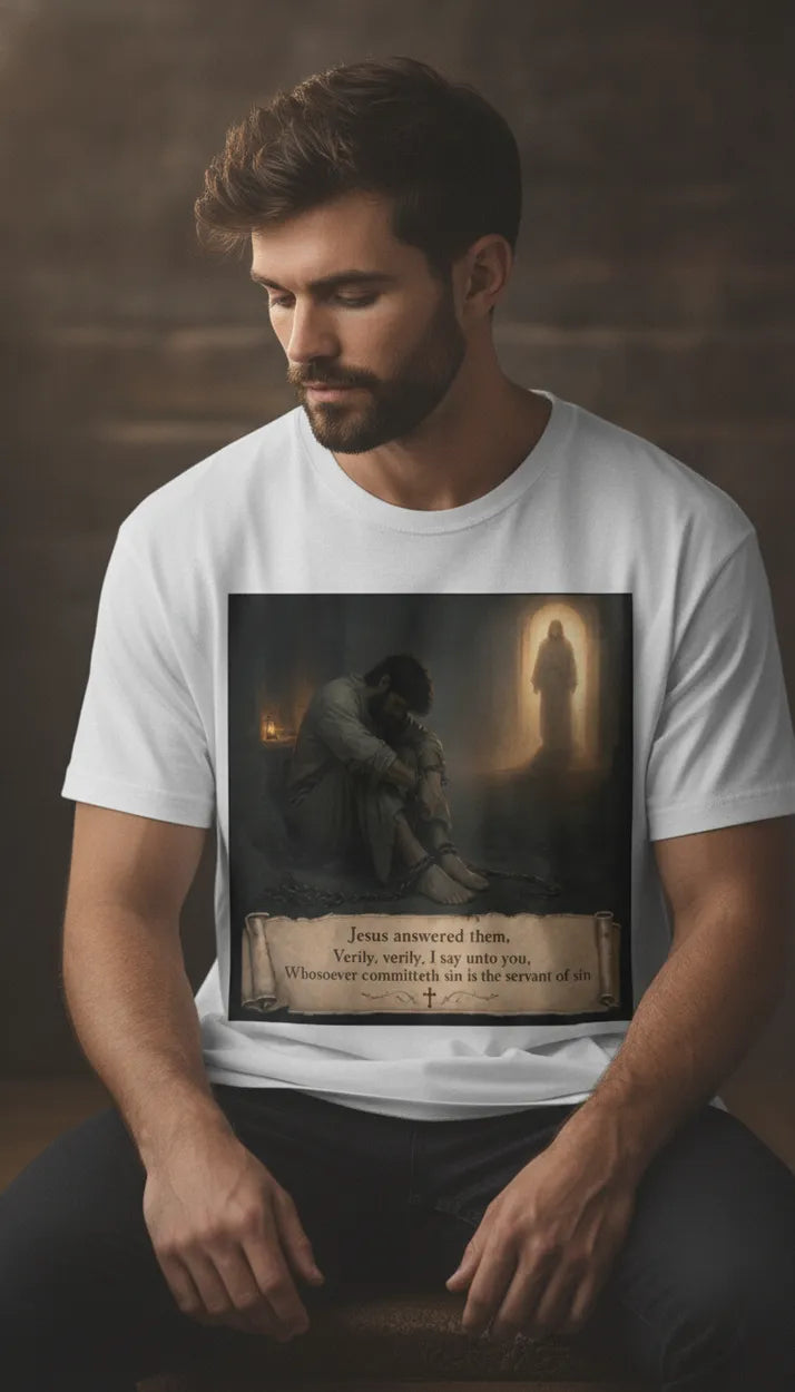 John 8:34 T-Shirt Servant of Sin Verse Tee
