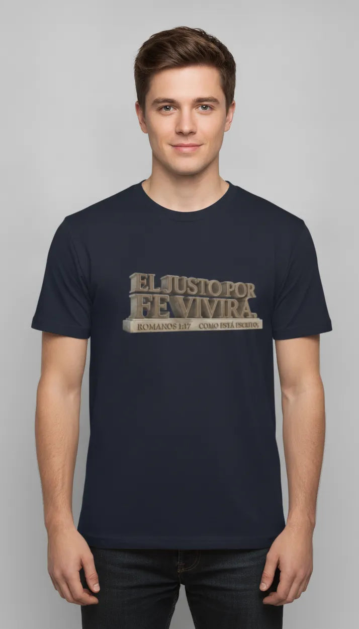 Camiseta El justo por la fé vivirá, Romanos 1:17