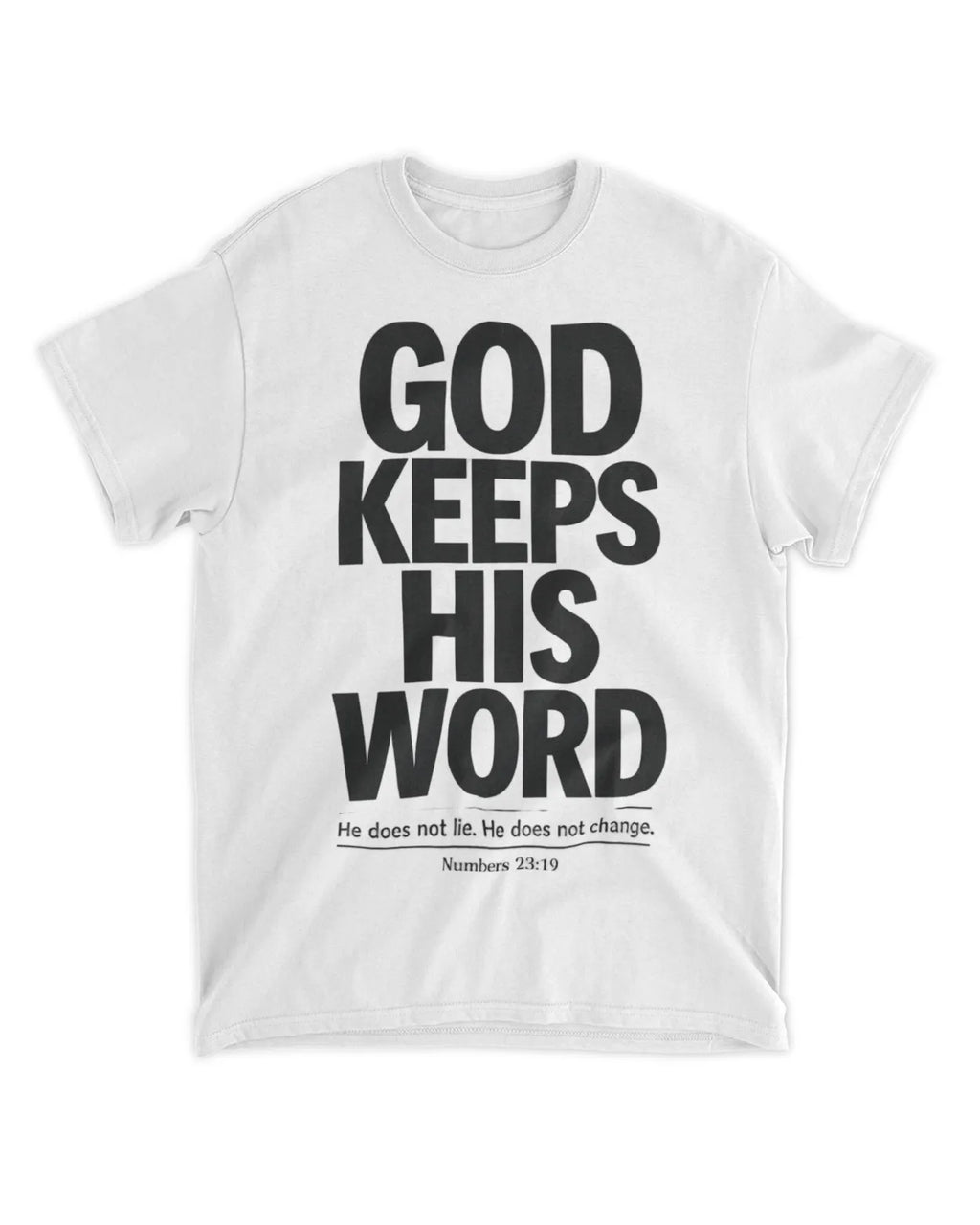 Numbers 23:19 T-Shirt Minimalist / Typography Tee v3