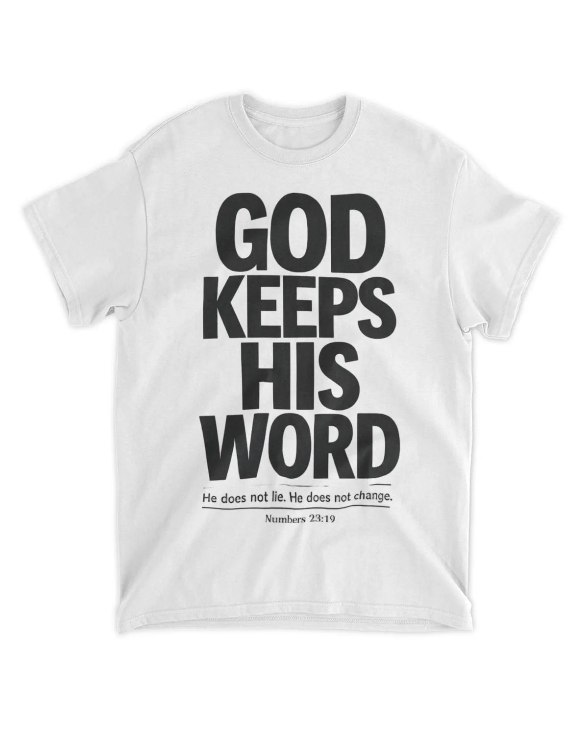 Numbers 23:19 T-Shirt Minimalist / Typography Tee v3