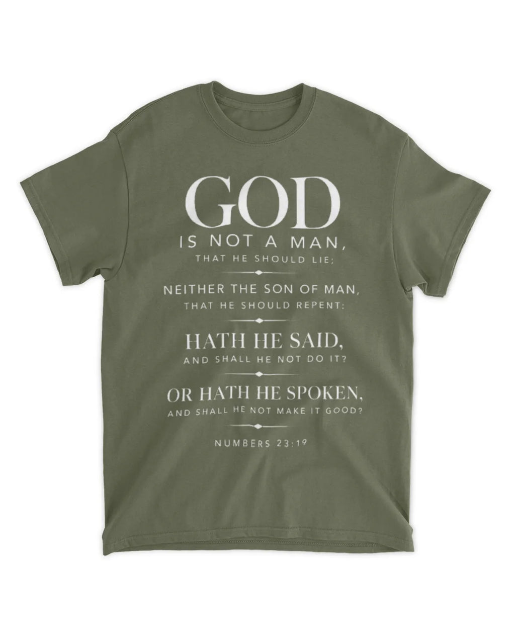 Numbers 23:19 T-Shirt Minimalist / Typography Tee