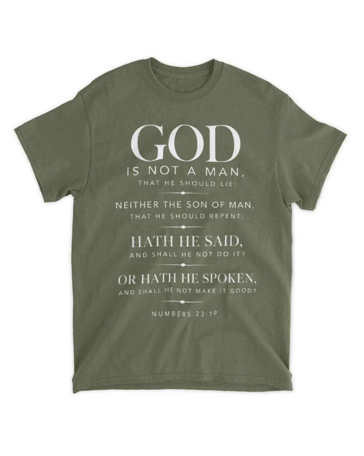 Numbers 23:19 T-Shirt Minimalist / Typography Tee