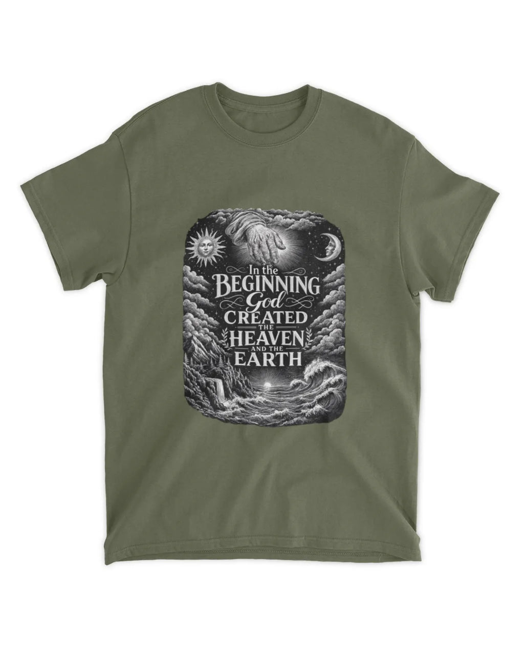 Genesis 1:1 T-Shirt In The Beginning Illustrative Tee