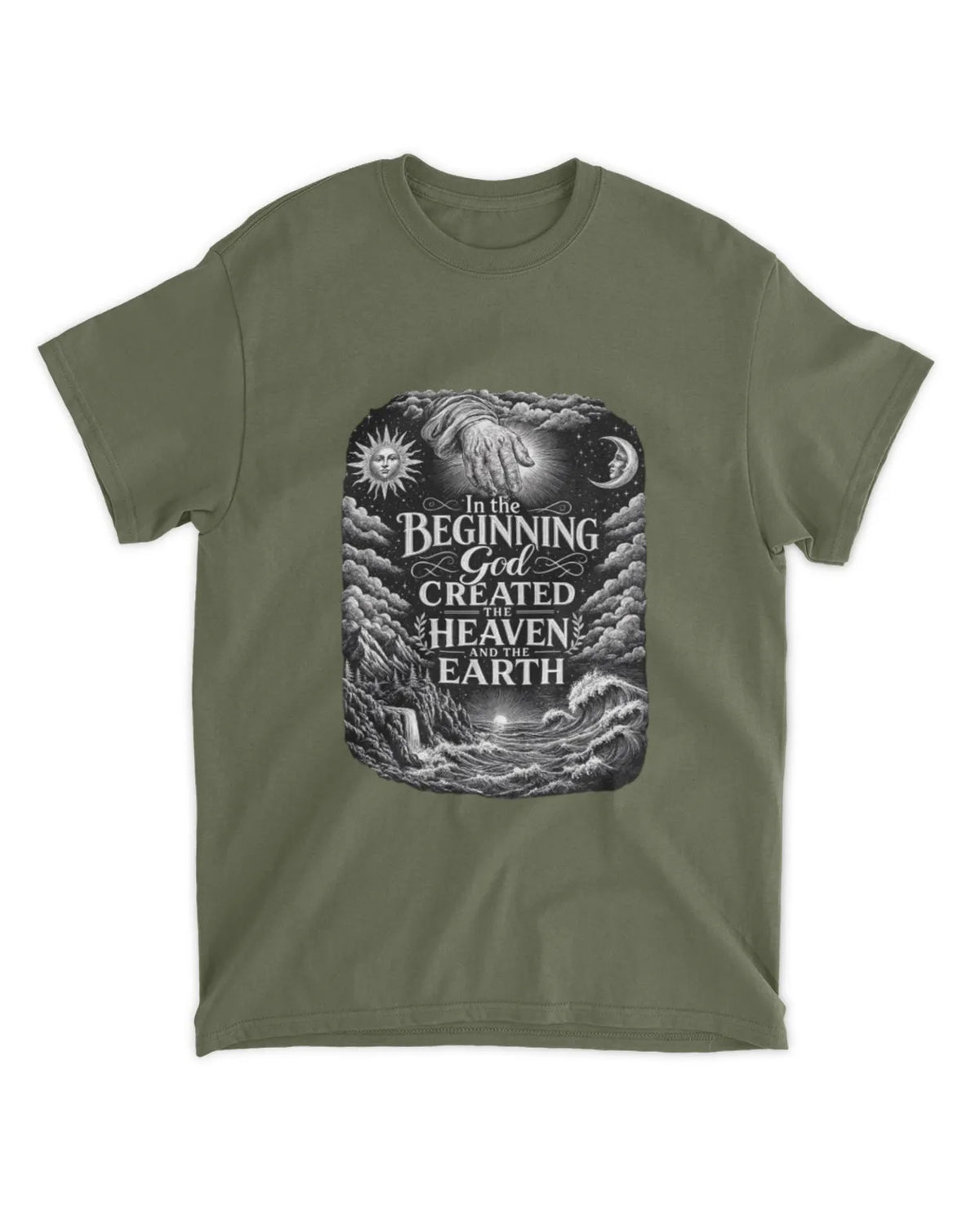 Genesis 1:1 T-Shirt In The Beginning Illustrative Tee