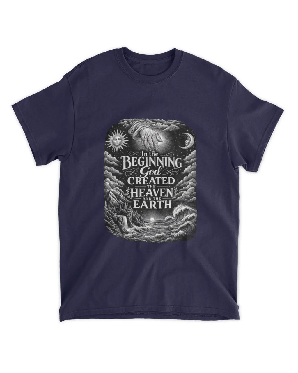 Genesis 1:1 T-Shirt In The Beginning Illustrative Tee