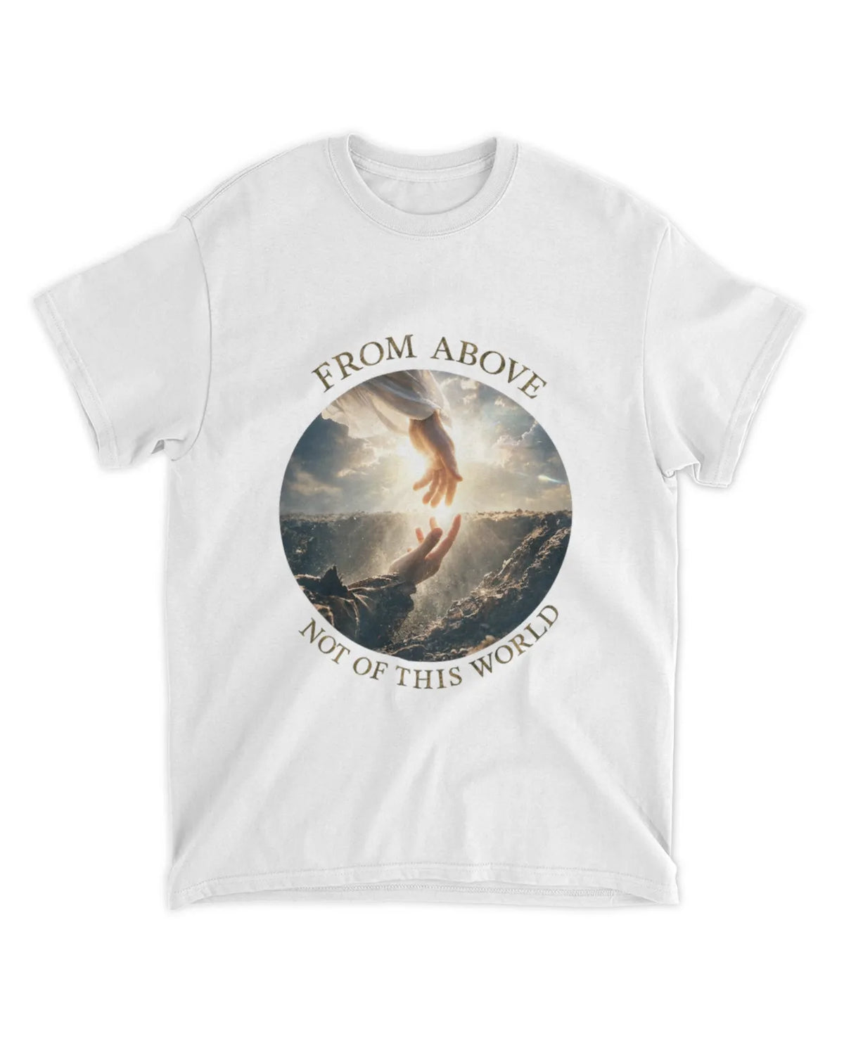 John 8:23 t-shirt Two Origins Sunlit Hyperreal