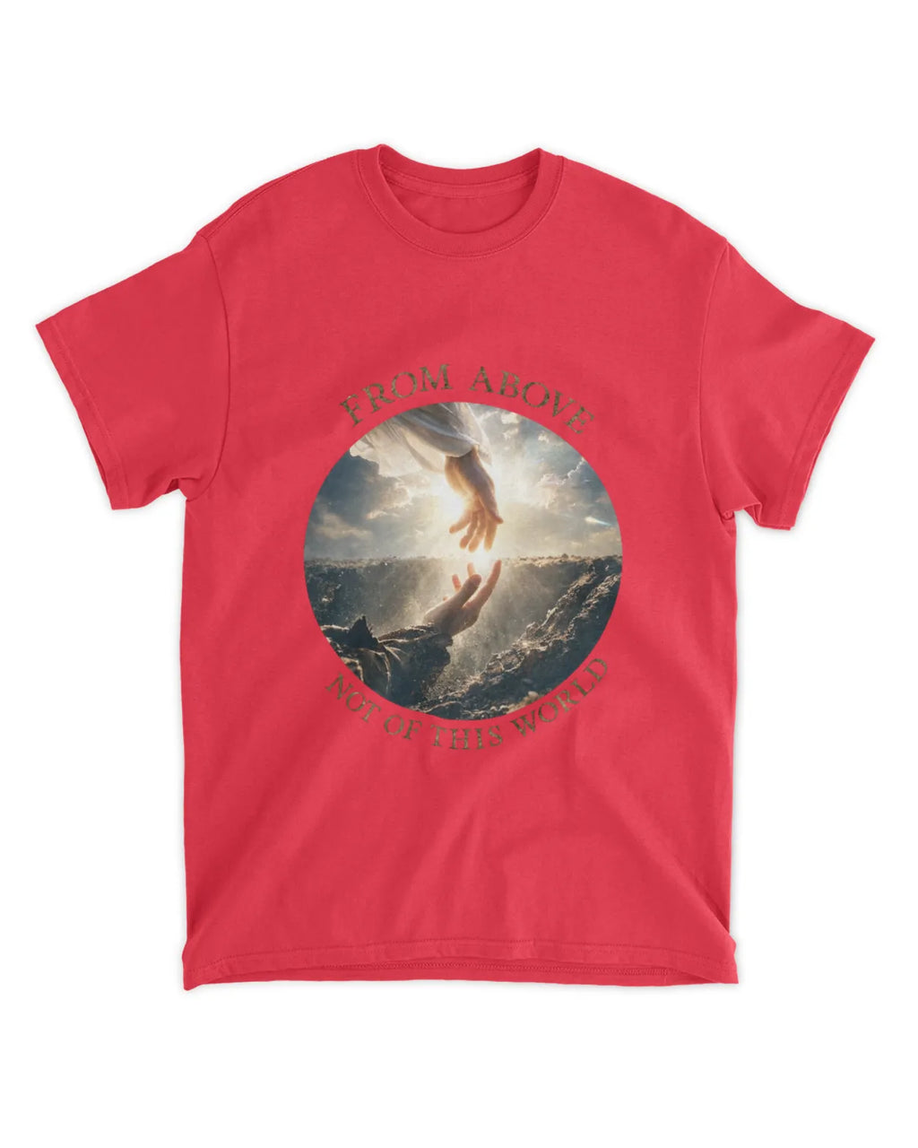 John 8:23 t-shirt Two Origins Sunlit Hyperreal