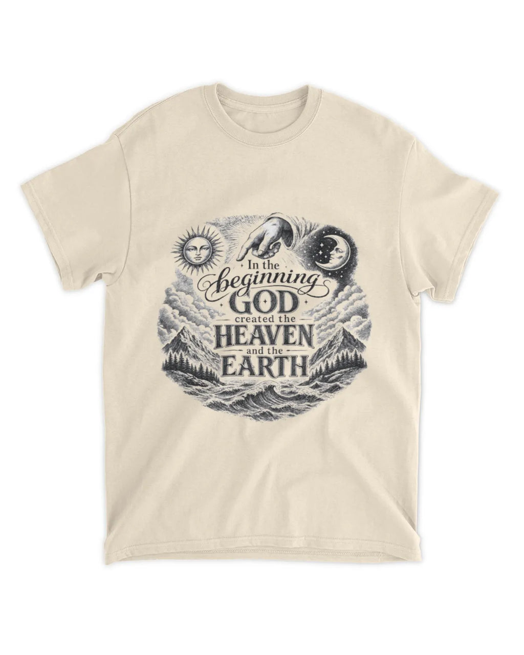 Genesis 1:1 T-Shirt In The Beginning, Hand Drawn