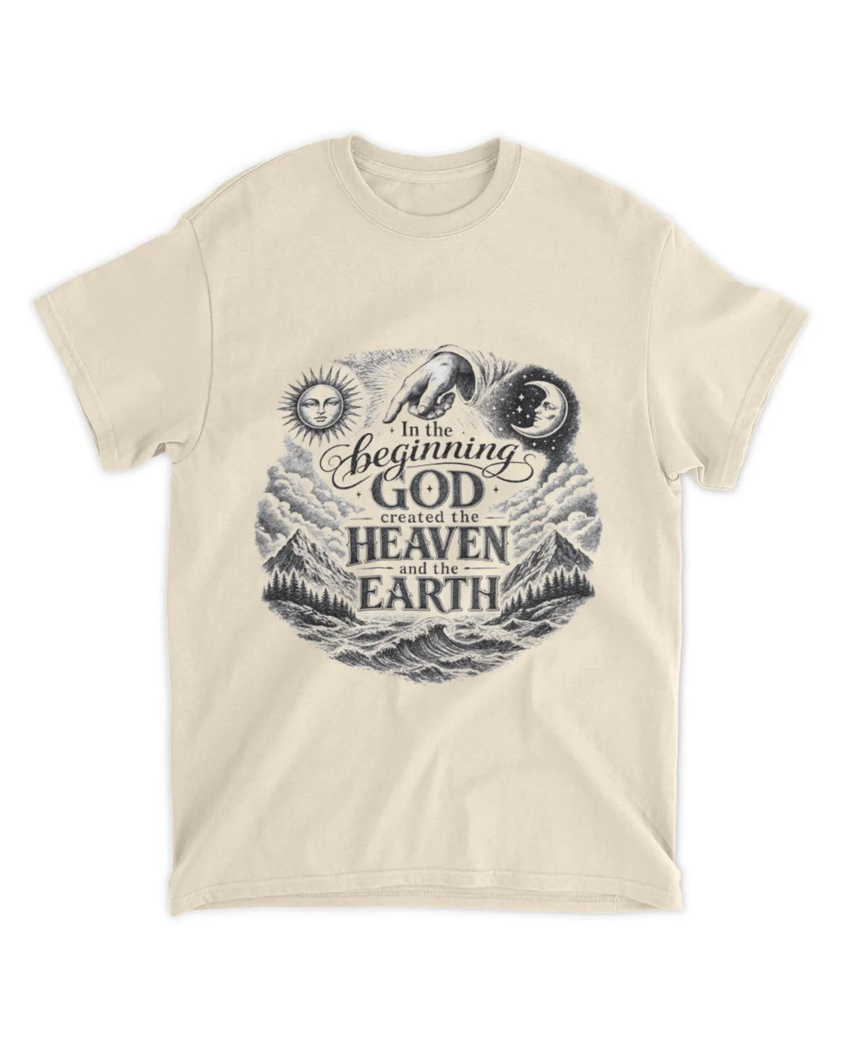 Genesis 1:1 T-Shirt In The Beginning, Hand Drawn