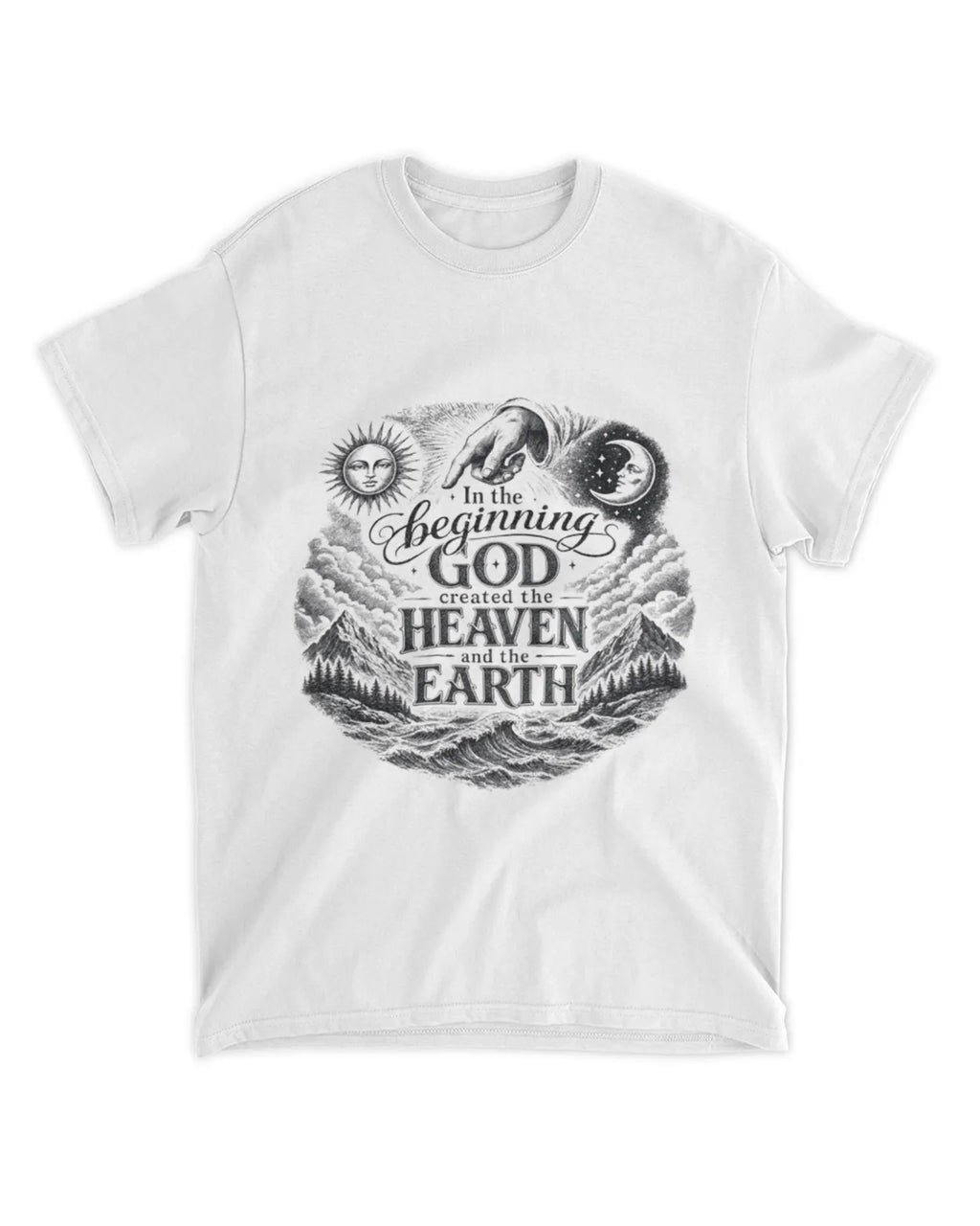 Genesis 1:1 T-Shirt In The Beginning, Hand Drawn