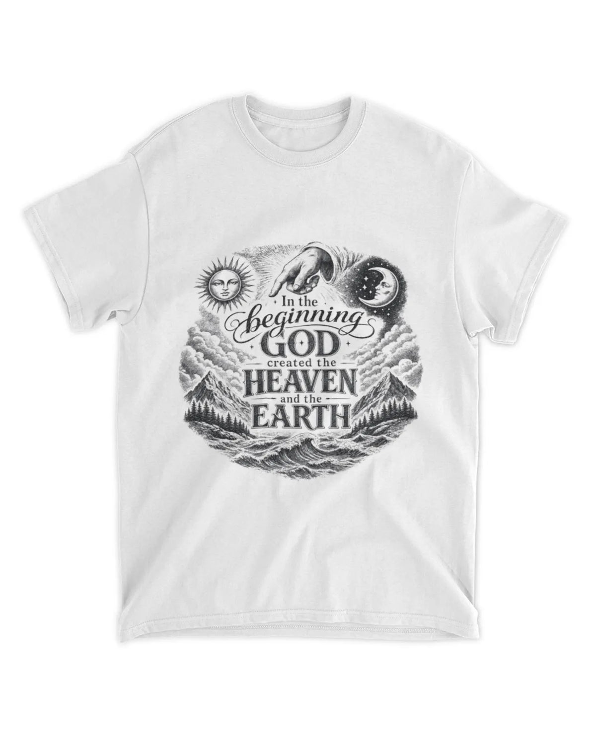 Genesis 1:1 T-Shirt In The Beginning, Hand Drawn