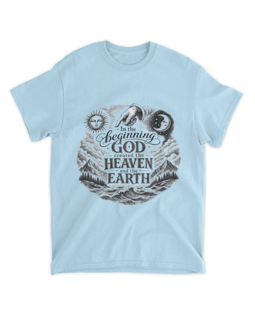Genesis 1:1 T-Shirt In The Beginning, Hand Drawn