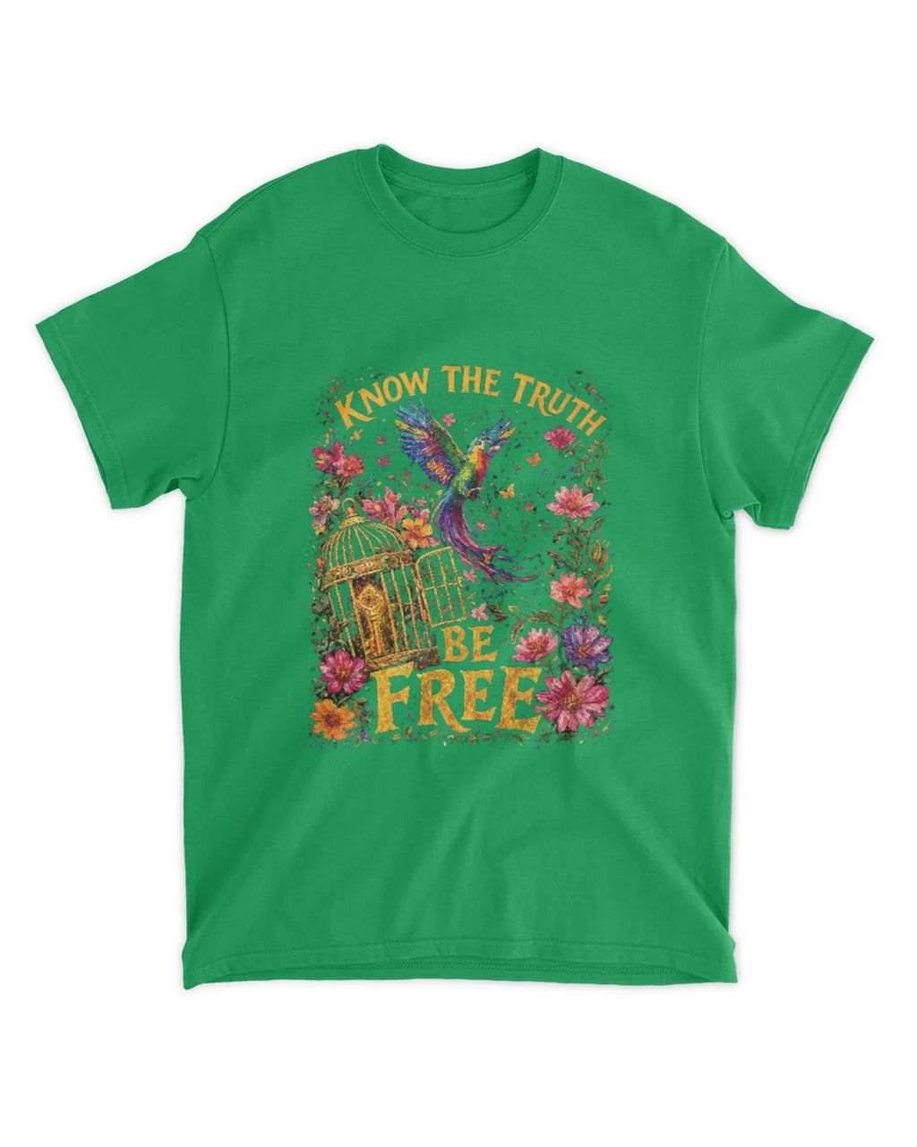 John 8:32 T-Shirt Truth Sets Free Vibrant Strokes Tee
