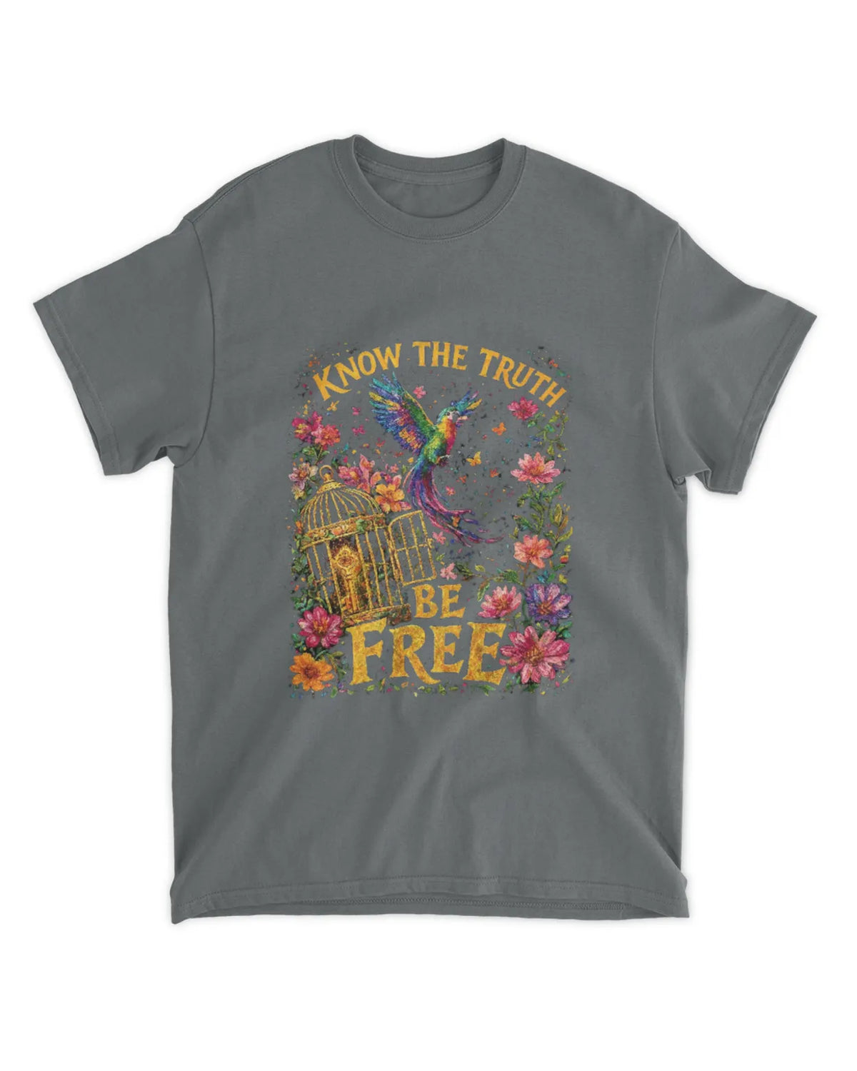 John 8:32 T-Shirt Truth Sets Free Vibrant Strokes Tee