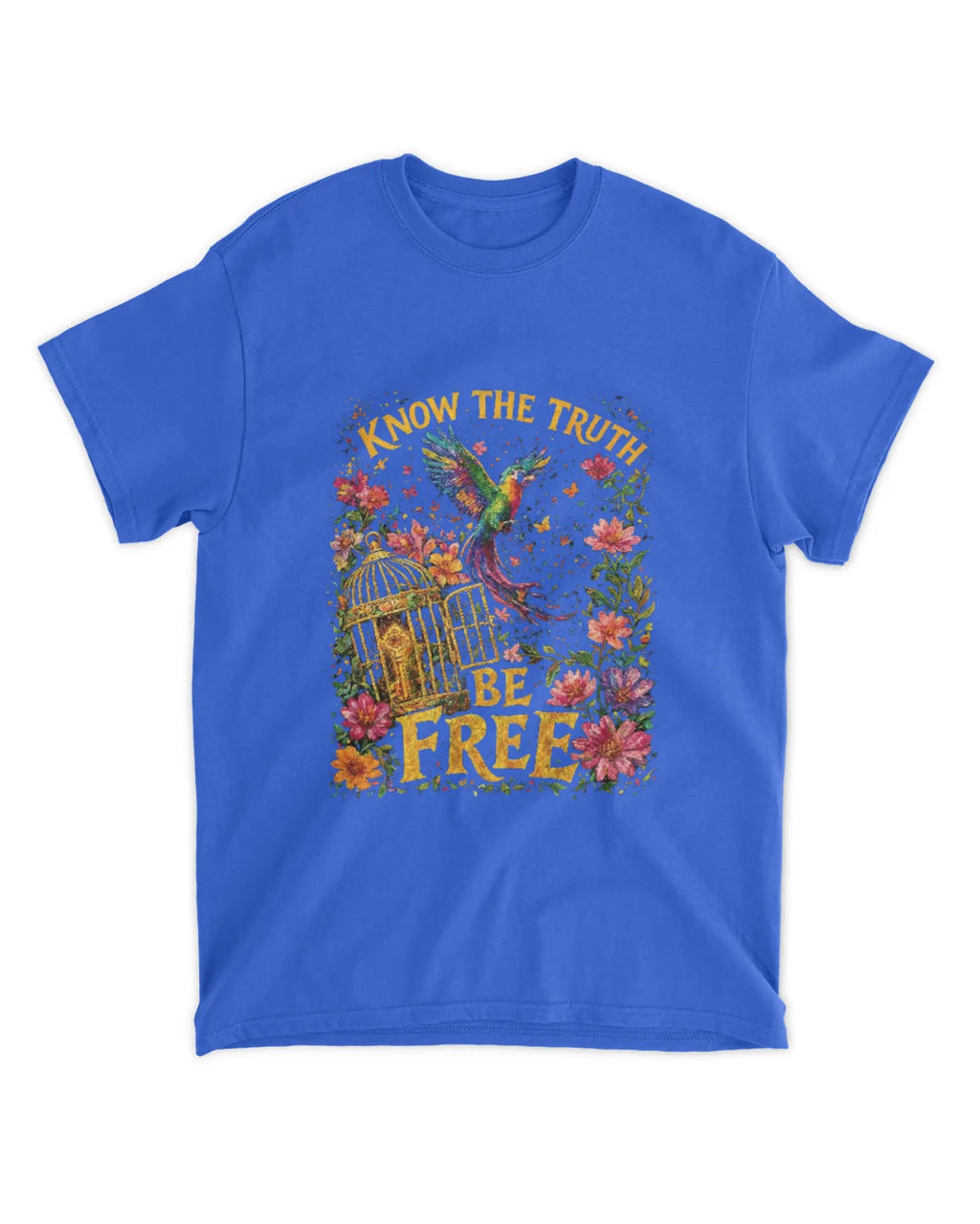 John 8:32 T-Shirt Truth Sets Free Vibrant Strokes Tee